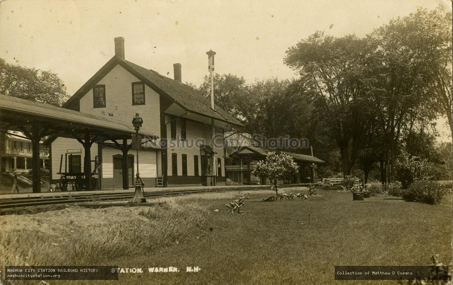 Postcard: Station, Warner, N.H.